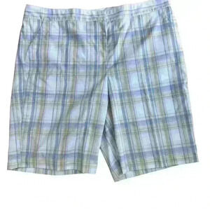 Izod Perform X Women's Blue & Tan  Plaid FX Golf Shorts Size 12